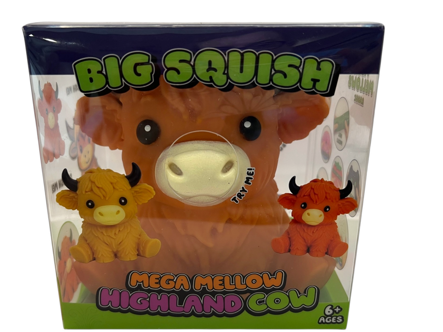Mega Mellow Squishy - Highland Cow 15cm | Sensory Pop